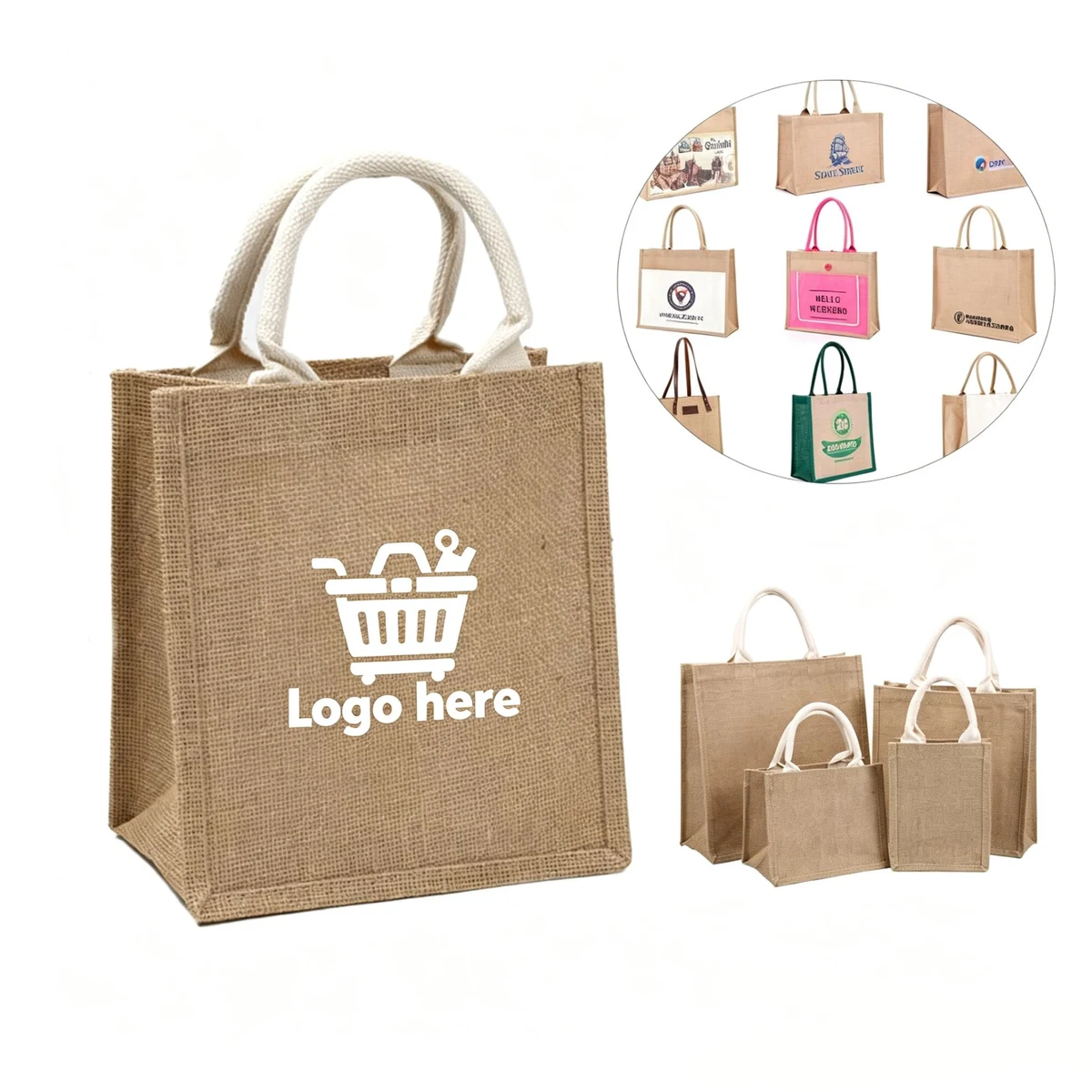 Customizable Burlap Tote Bag 1