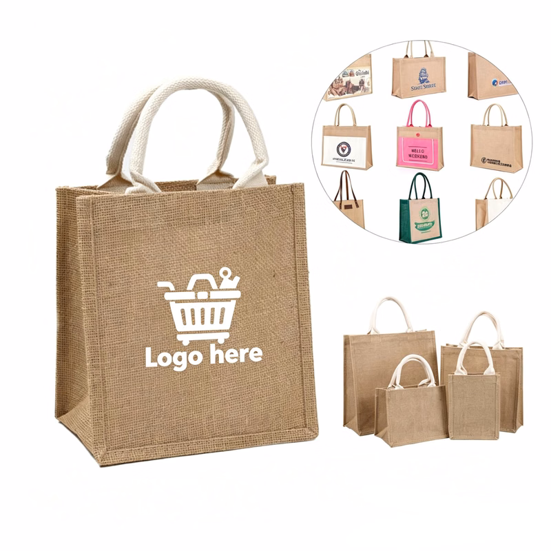 Customizable Burlap Tote Bag