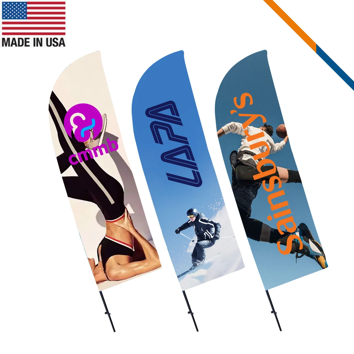 9' Oleta Double-Sided Straight Flag 1