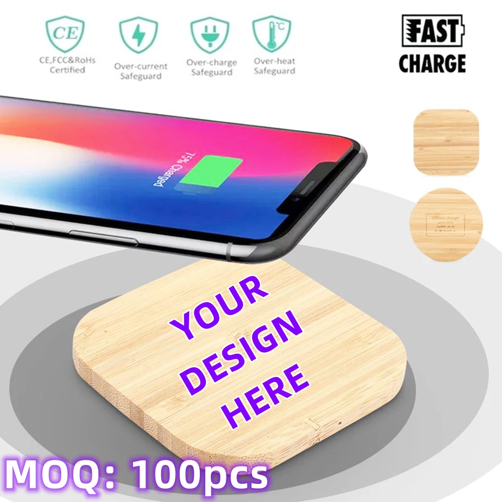 Eco-friendly Bamboo Wireless Charger(Heart & Square) 1