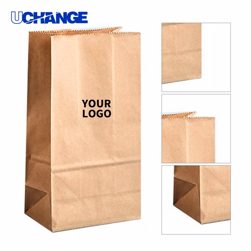 Grease Proof Kraft Paper Food Bag Packaging 5.1 x 3.1 x 9.4 Inches