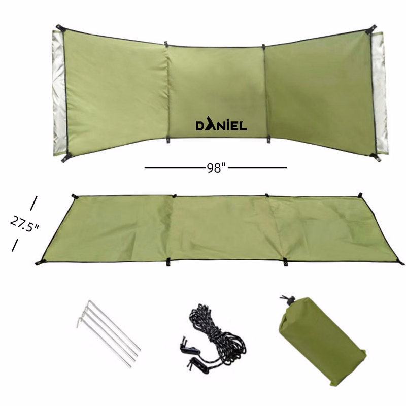 98" x 27.5" Stakeless Square Outdoor Wind Protection 3 Panel Design
