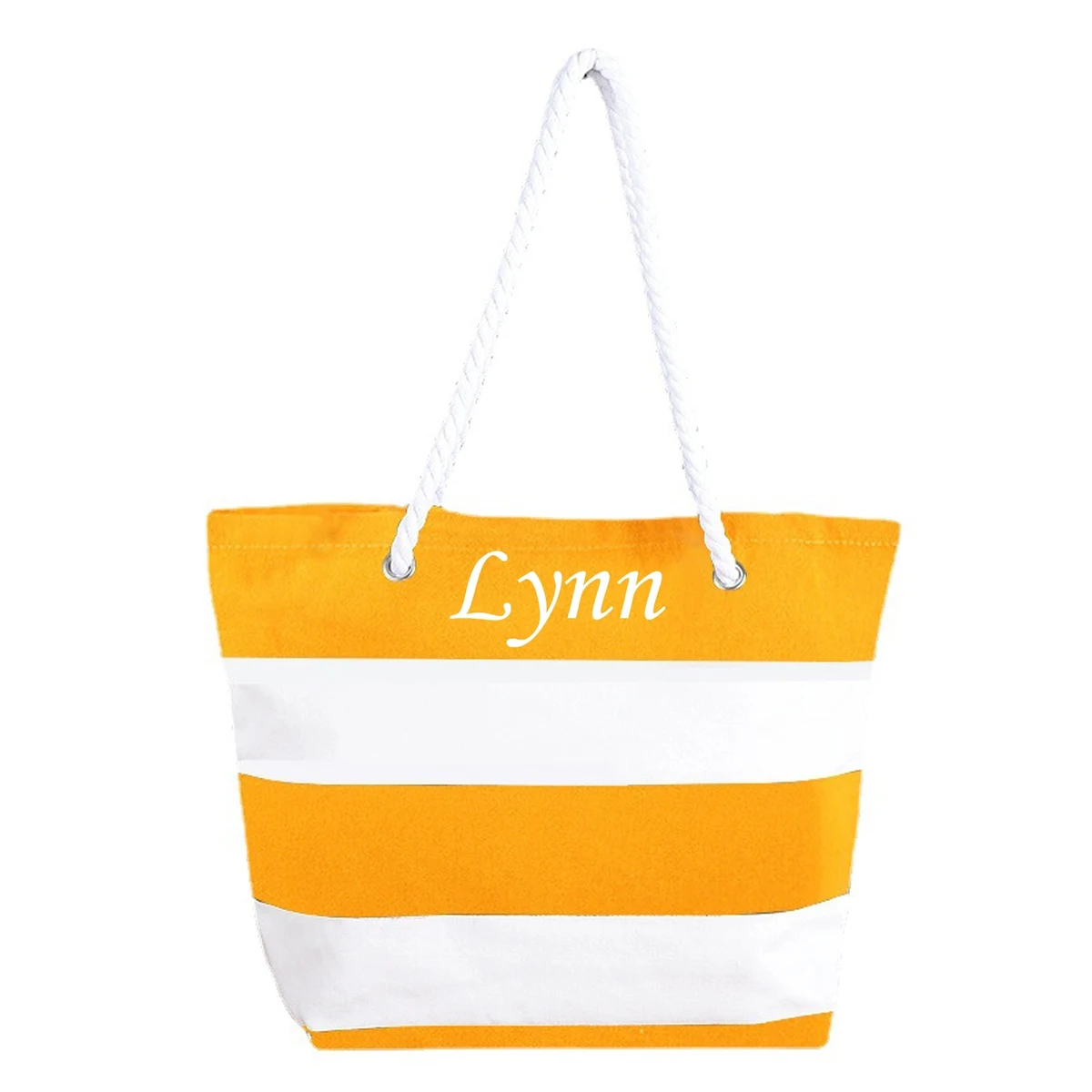 Large Capacity Striped Canvas Tote Bag 1