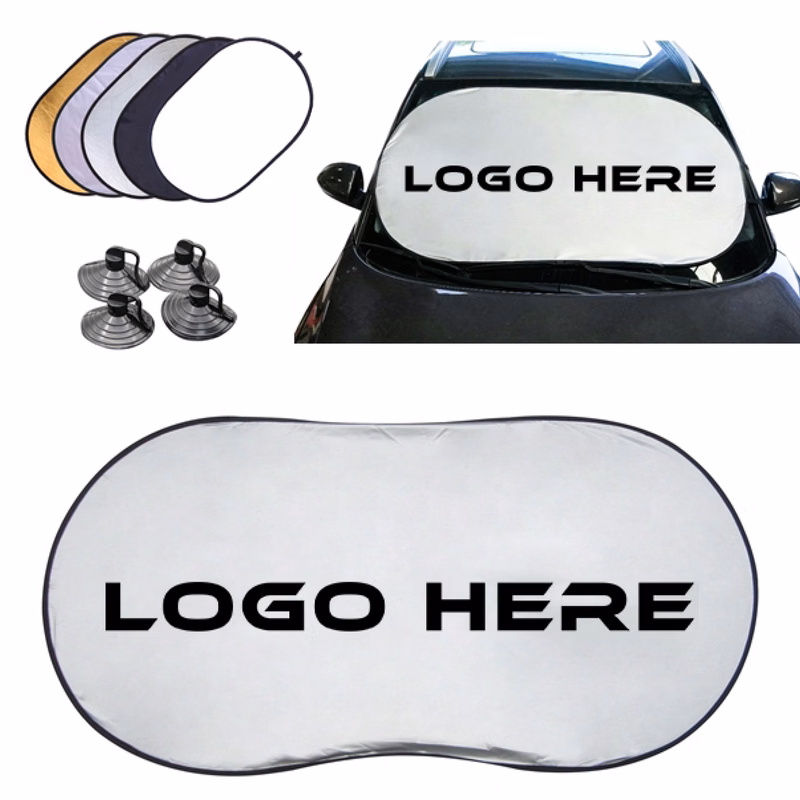 MOQ 100 Reflective Windshield Sunshade With Secure Suction Cups