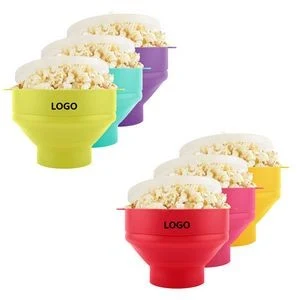 Foldable Silicone Microwave Popcorn Popper With Lid 1