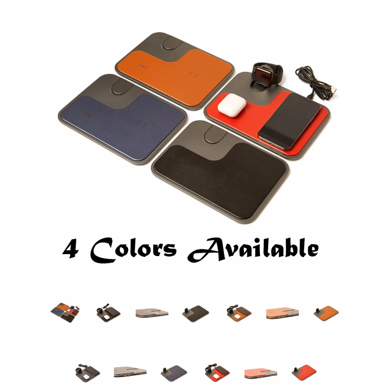 3 In 1 Wireless ChargingLeather Tray