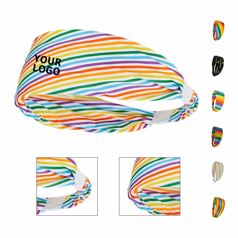 Polyester Rainbow Pride Elastic Headband