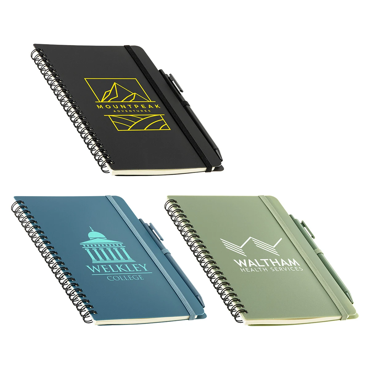 Avignon Repreve® Recycled Hardcover Spiral Notebook with Pen 1