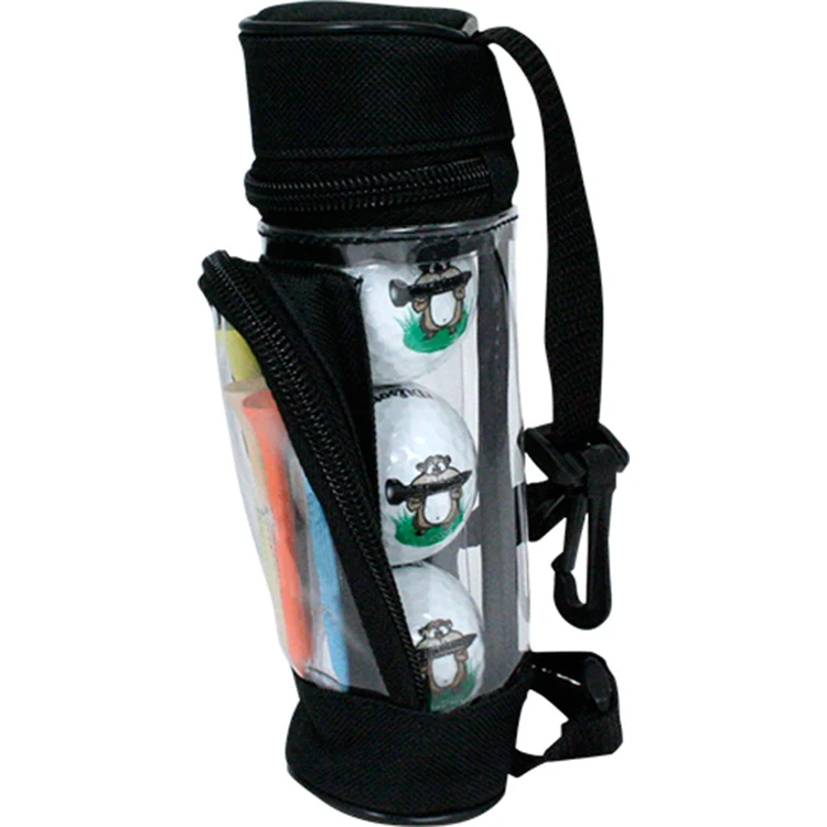 Mini Golf Bag Tournament Gift Pack w/3 Plain White Golf Balls & 2 3/4" Golf Tees 1