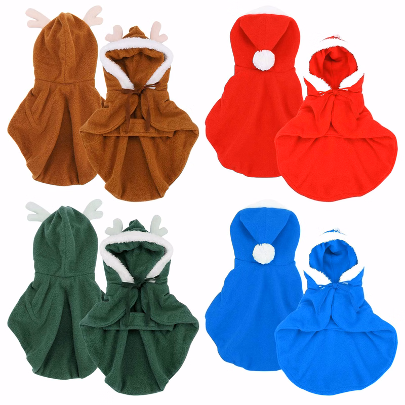 Christmas Cat Dog Costume Pet Cape