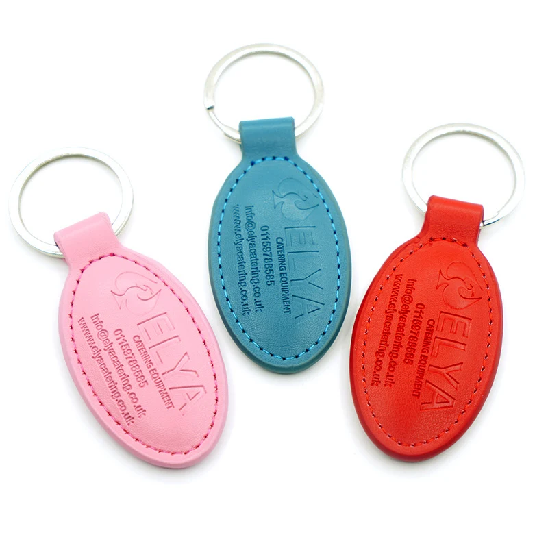 Oval Leather Keychain 1