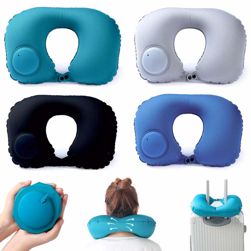 Travel Portable Press Inflatable U Shape Neck Pillow