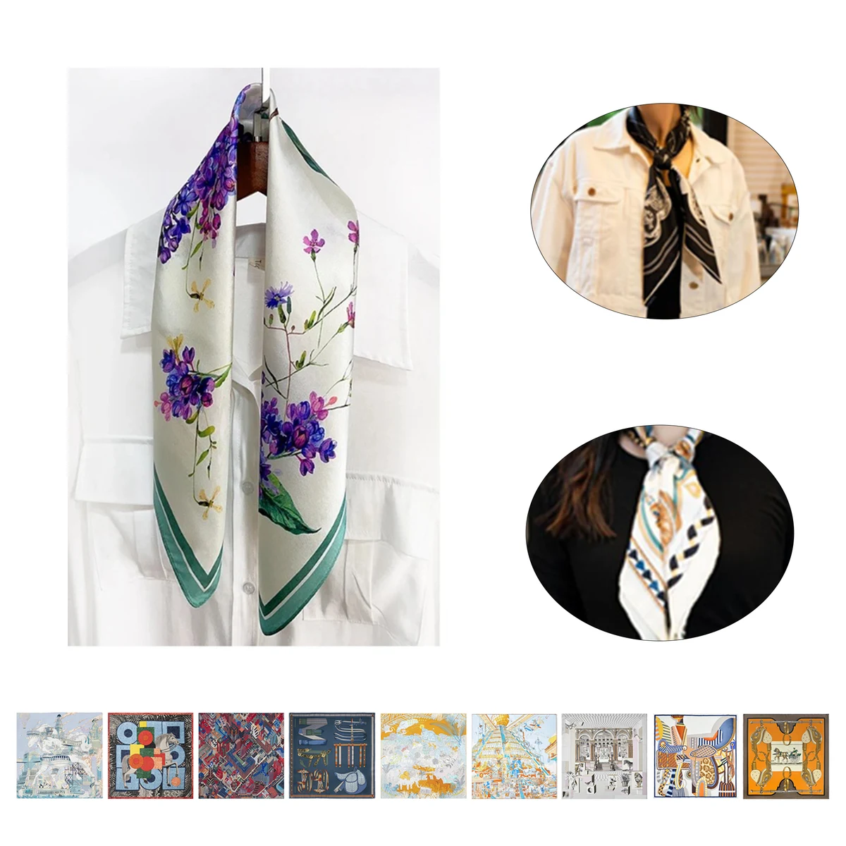 Custom Silk Head Scarf 1