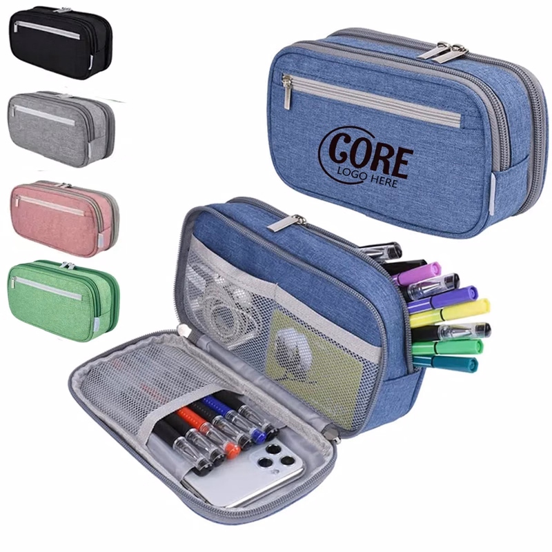 Custom Big Capacity Three-Tier Stationery Pencil Bag