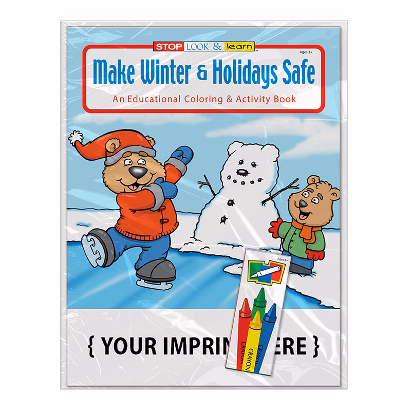 COLORING SET - Make Winter and Holidays Safe Coloring Book Fun Pack