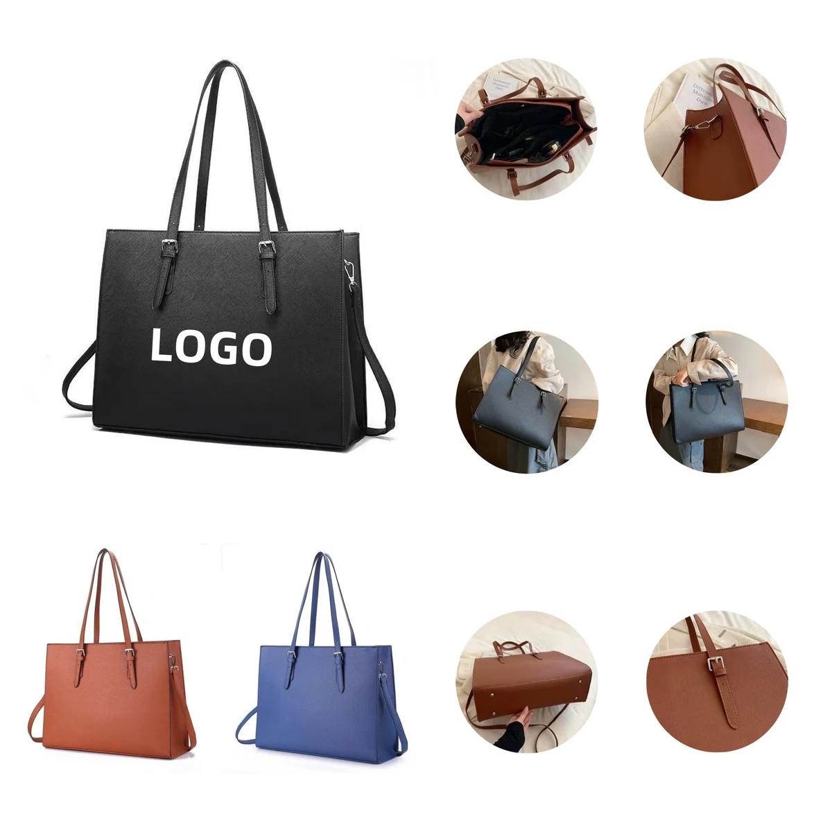 Waterproof Leather Laptop Tote 1