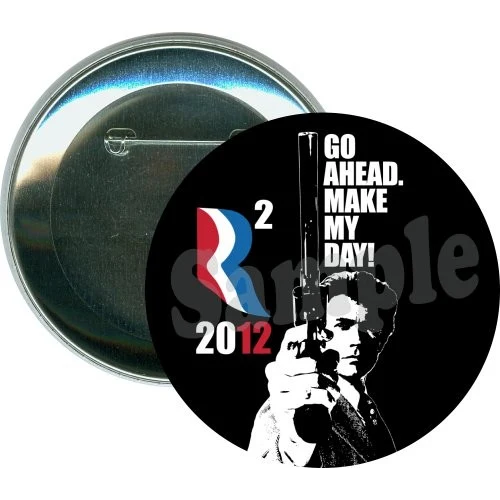 Dirty Harry, Romney 2012, Make my day, Political Button 1
