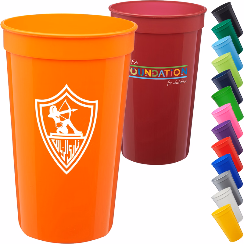 22 oz. Large Plastic Stadium Cup w/ Custom Imprint