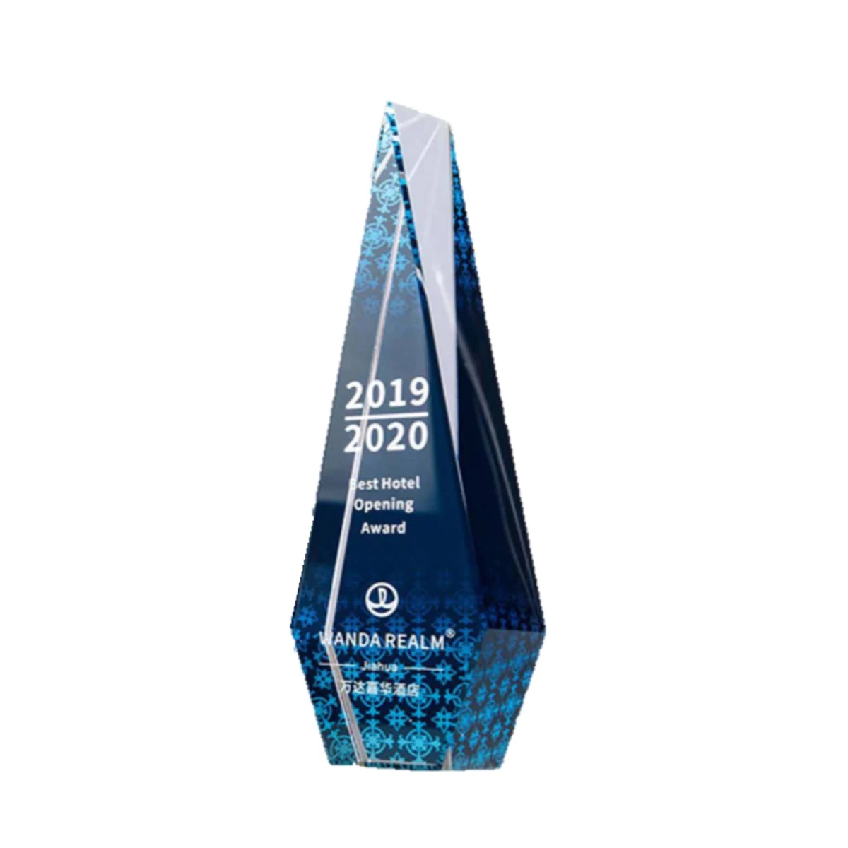 Triangle Shape Creative Color Printing Crystal Trophy 1