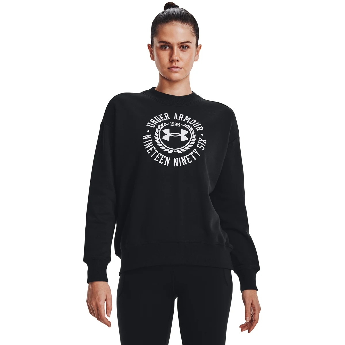UA Rival Fleece Crest Graphic Women's Crew 1