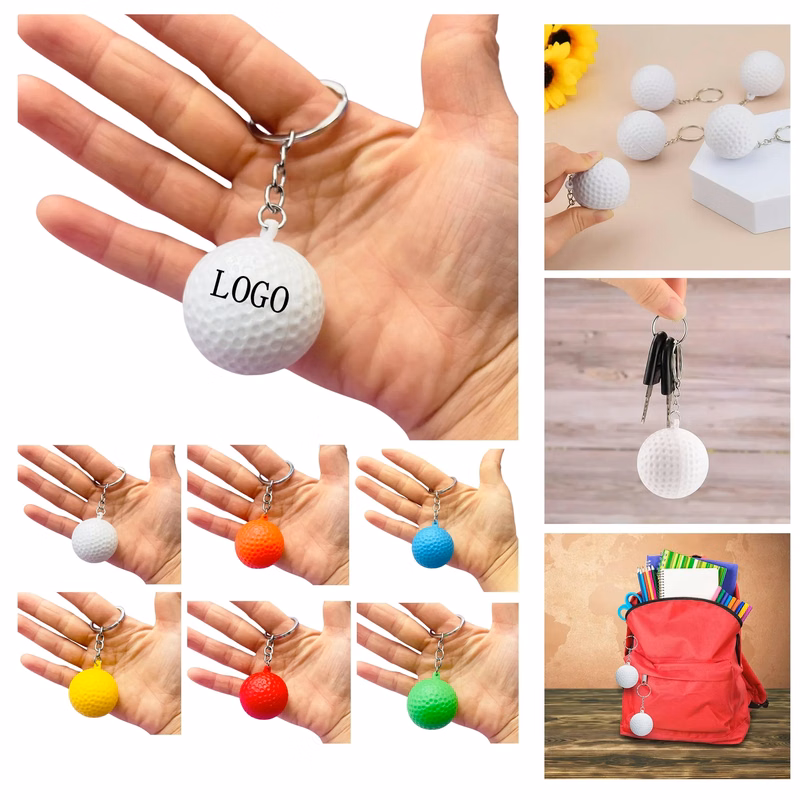 Oversized Color Golf Ball Keychain