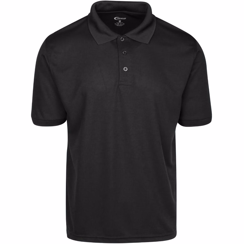 Men's Polo Shirts - Black Small Moisture Wicking