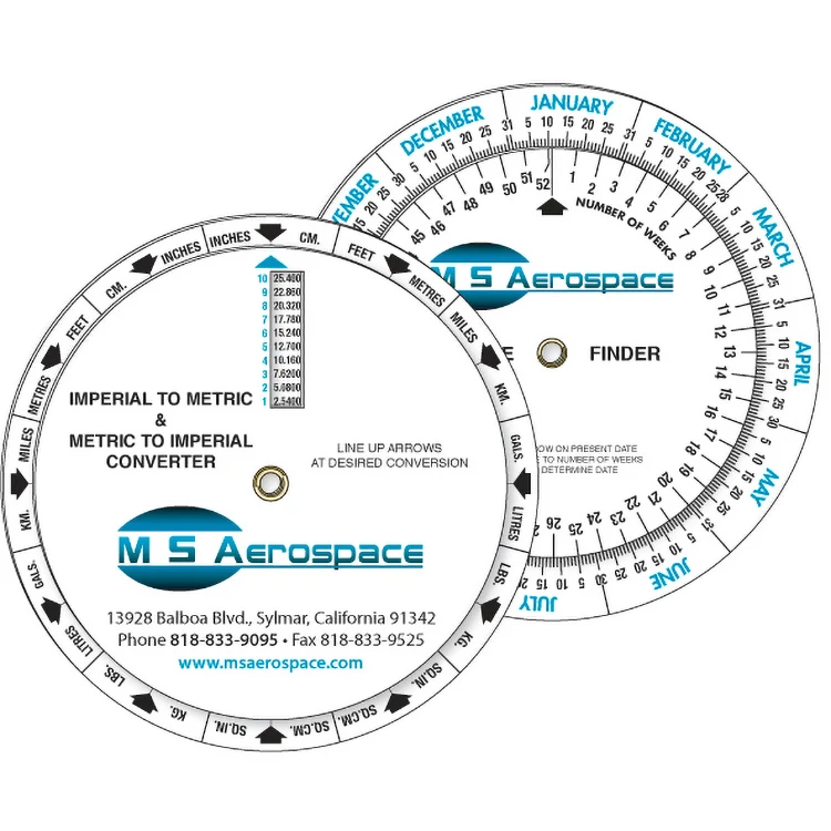 3 Wheel Imperial Metric Converter and Date Finder, Full Colour 1
