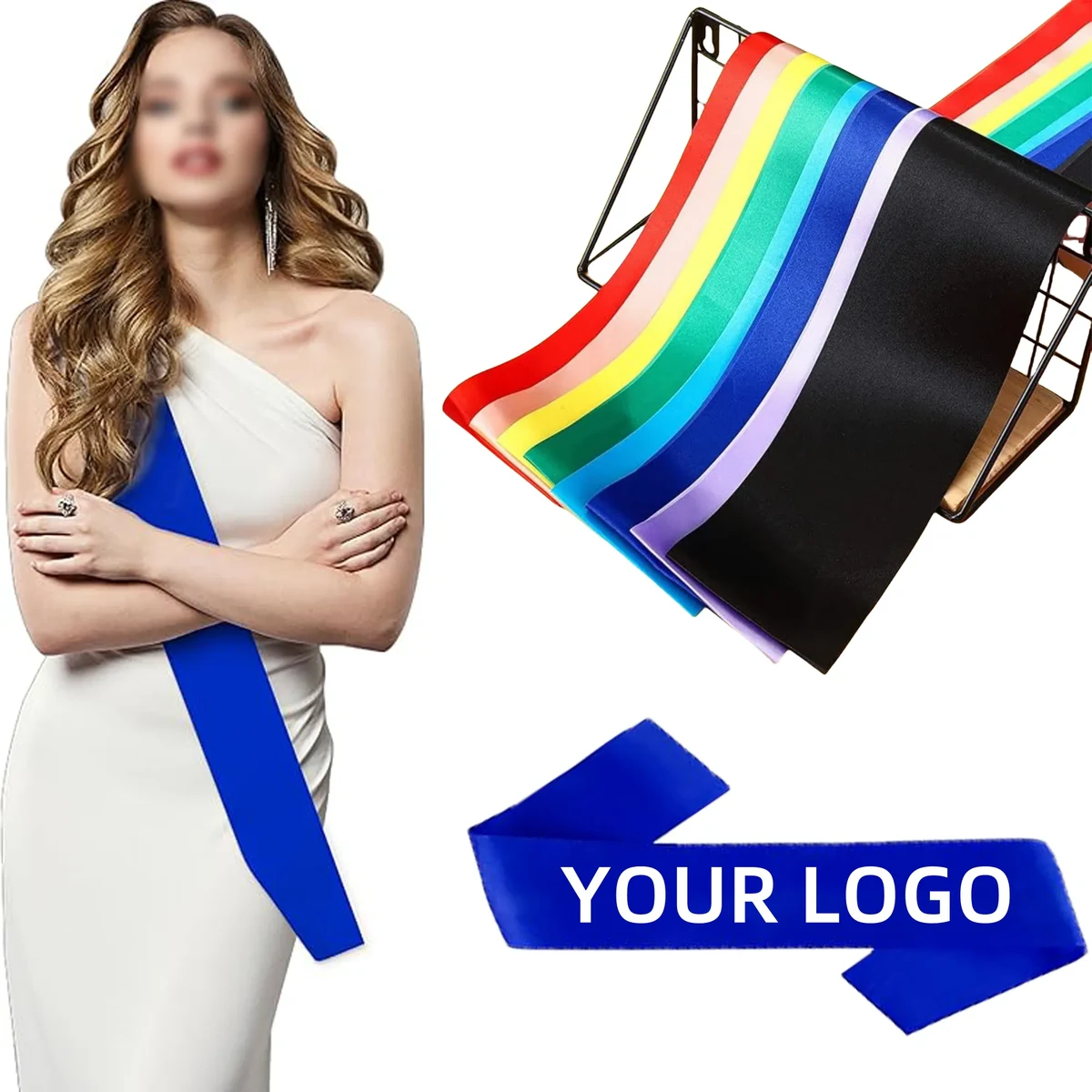 MOQ Multicolor Satin Sash Double Sided Wedding Party Ribbon 1