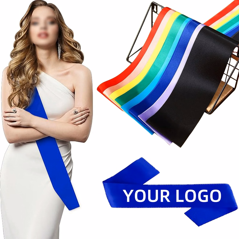 MOQ Multicolor Satin Sash Double Sided Wedding Party Ribbon