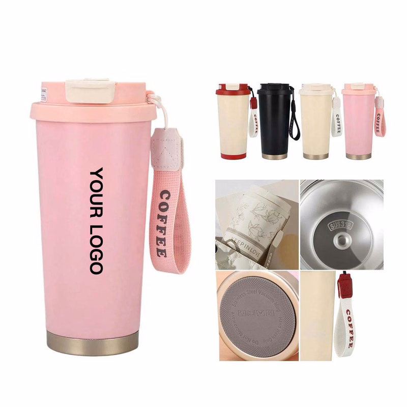 16 Oz Stainless Steel Coffee Cup with Lid
