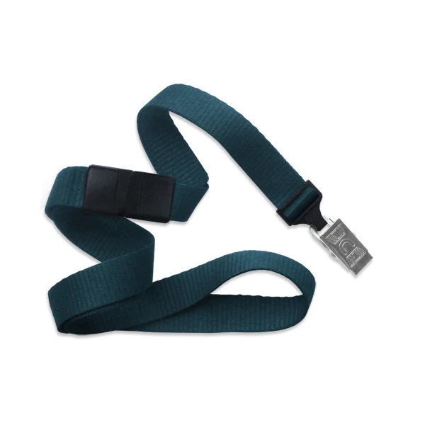 5/8" Blank Breakaway Lanyard w/Bulldog Clip (Teal Blue) 1