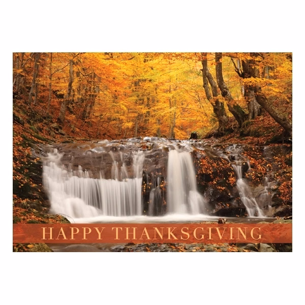 Woodland Waterfall Thanksgiving Card