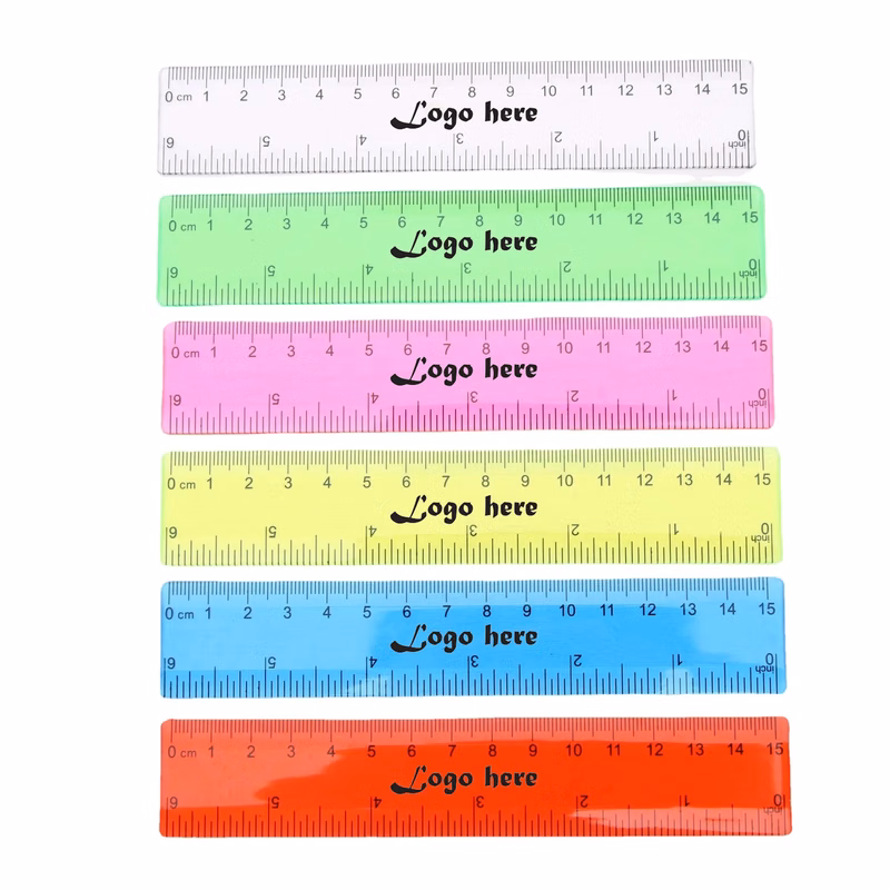 6" Colorful Plastic Transparent Ruler