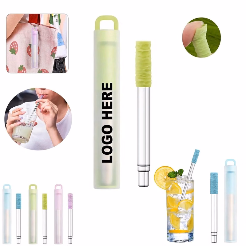 Collapsible Stainless Steel Straw with Case Set