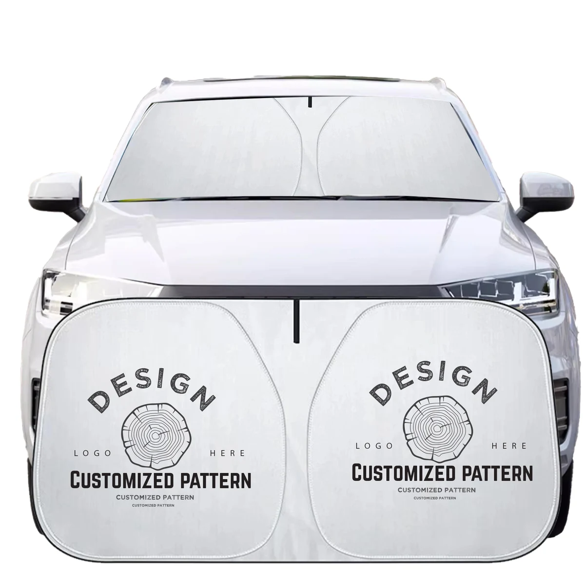 Shape-Fitting Titanium Silver Car Sunshade 1