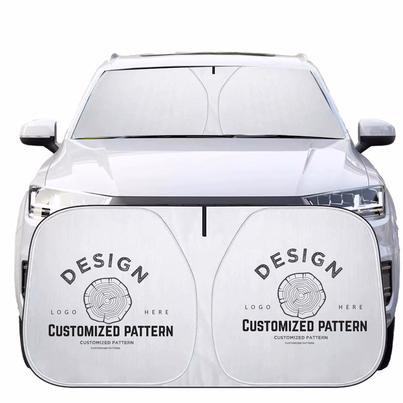 Shape-Fitting Titanium Silver Car Sunshade