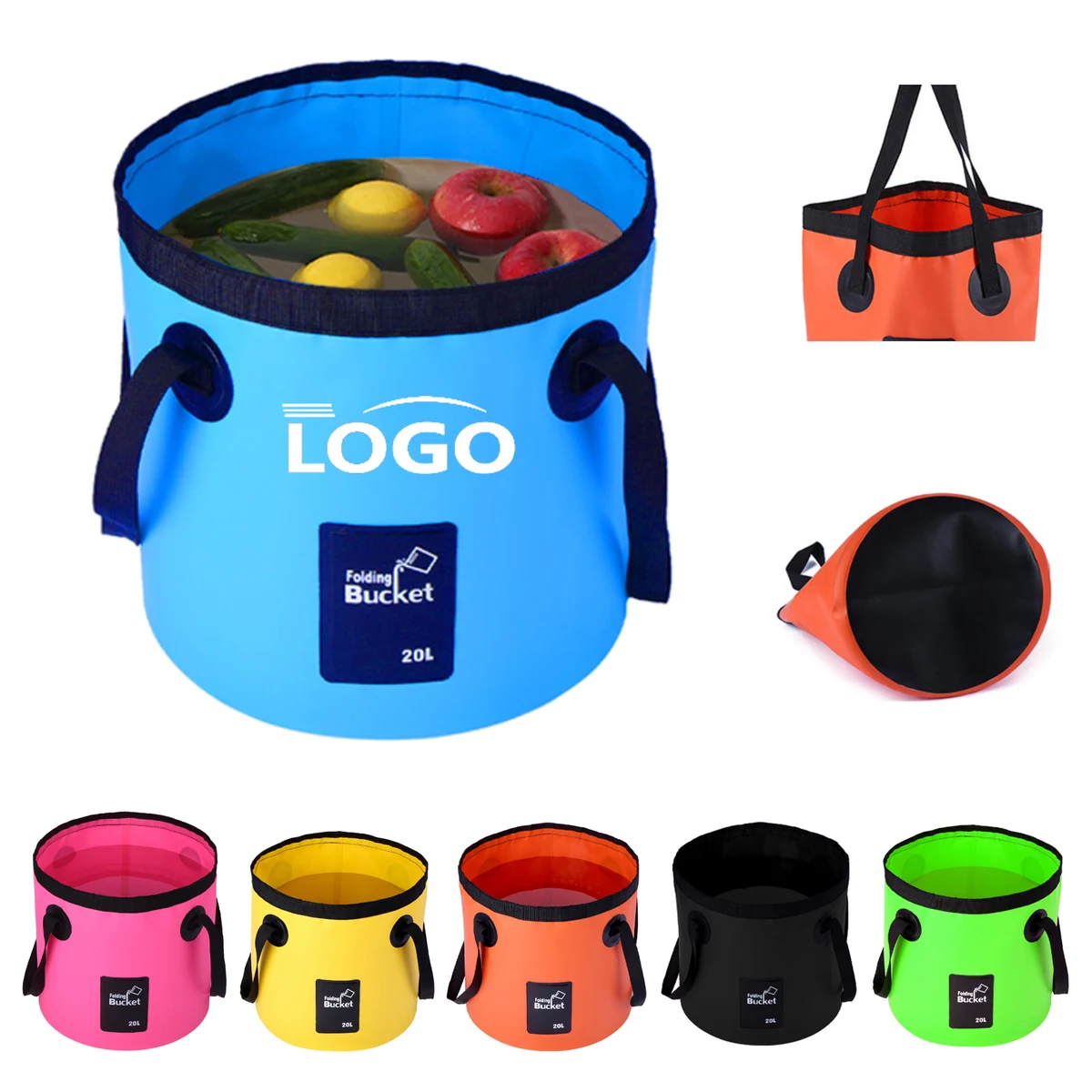 20L Outdoor Portable Collapsible Camping Bucket With Handle 1