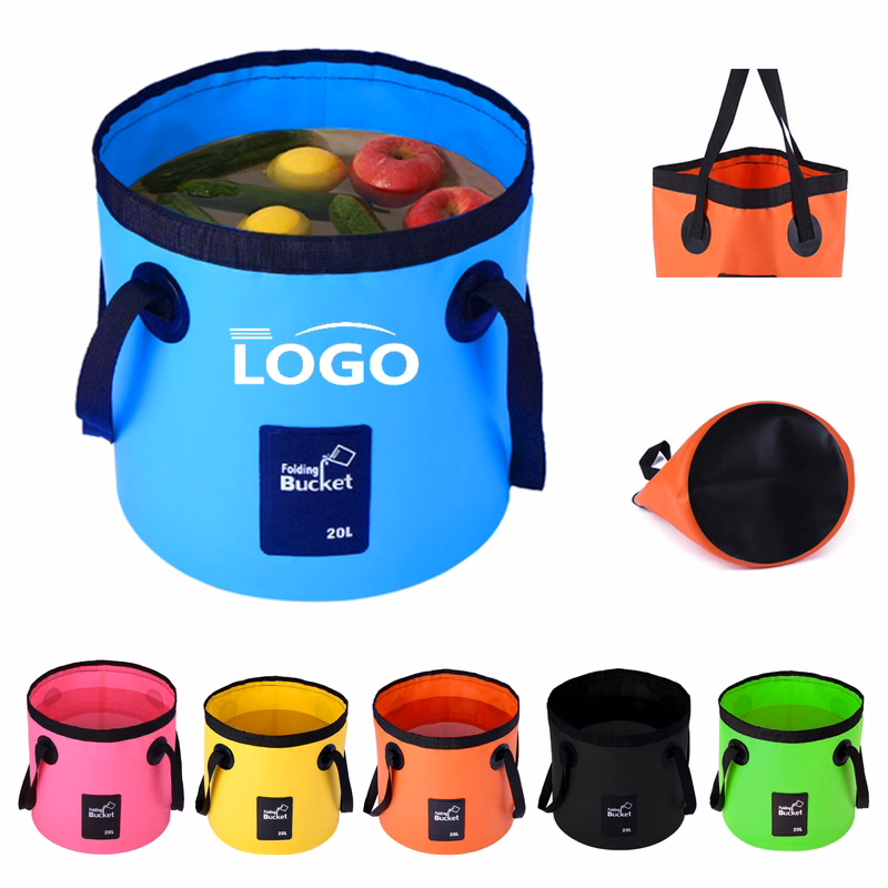 20L Outdoor Portable Collapsible Camping Bucket With Handle