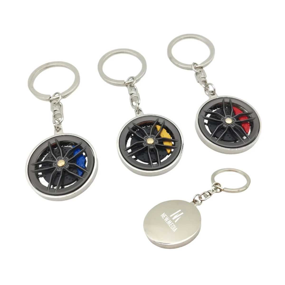 Metal Wheel Hub Spinner Keychain 1