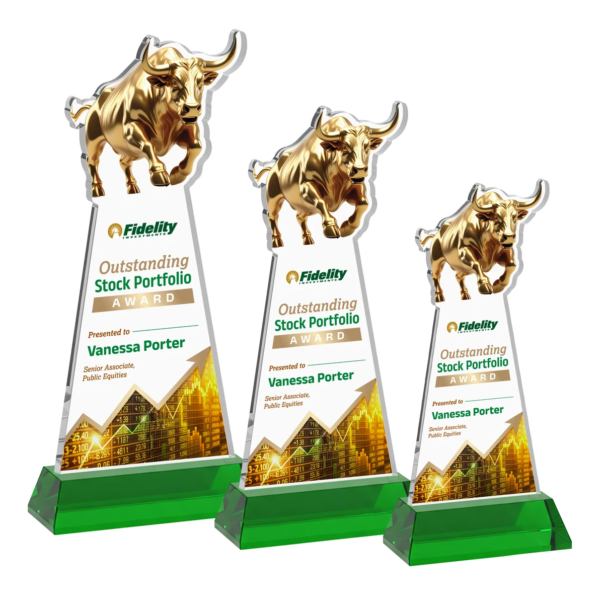 Raging Bull VividPrint™ Award on Hartford Base - Green 1