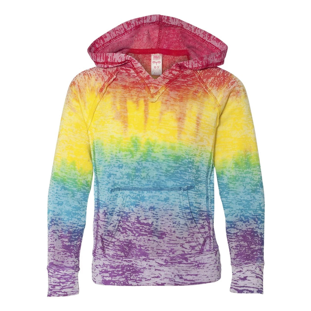 Girls' Courtney Burnout V-Notch Hooded Sweatshirt - W1162Y 1