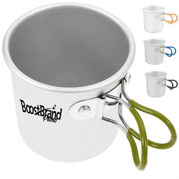 Custom 5 oz Aluminum Camping Mug with Folding Handle — Outdoor Adventure Gear 1