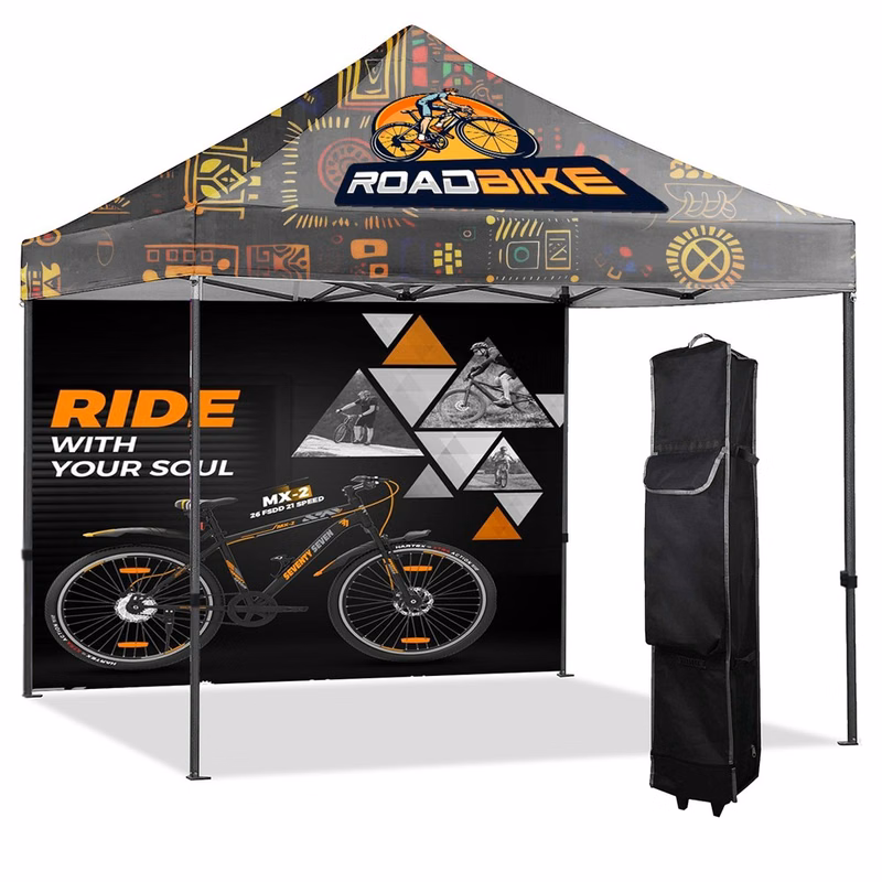 Sublimated Canopy with Full Back Wall with Steel Frame