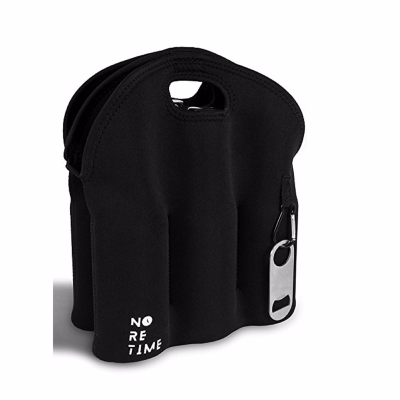 6 Pack Beer Bottle Carrier Insulated Cooler with Opener