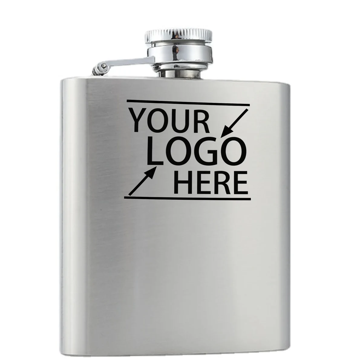 8-ounce Stainless Steel Flask, custom water bottle with logo imprint 1