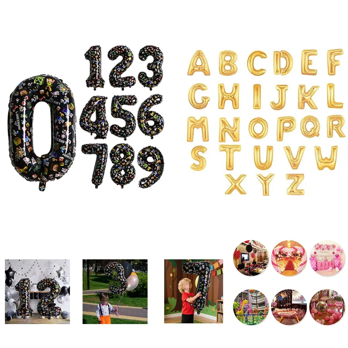 32'' Party-use balloons with letters or numbers 1