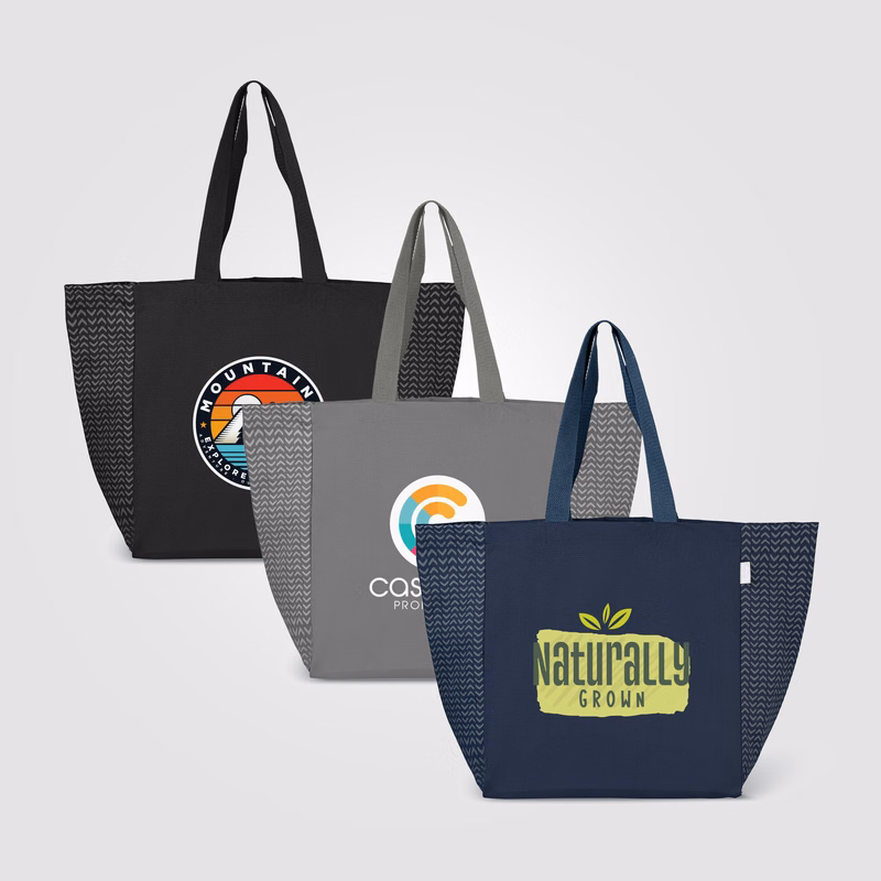 Toronto Recycled Cotton Chevron Tote Bag – 8 oz
