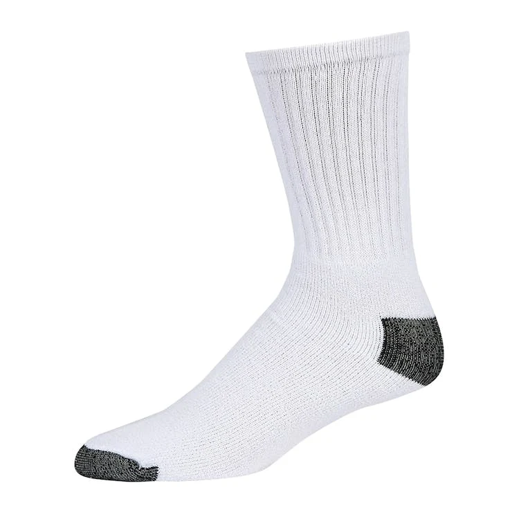 Adult Crew Sports Socks - White with Black Size 10-13 1