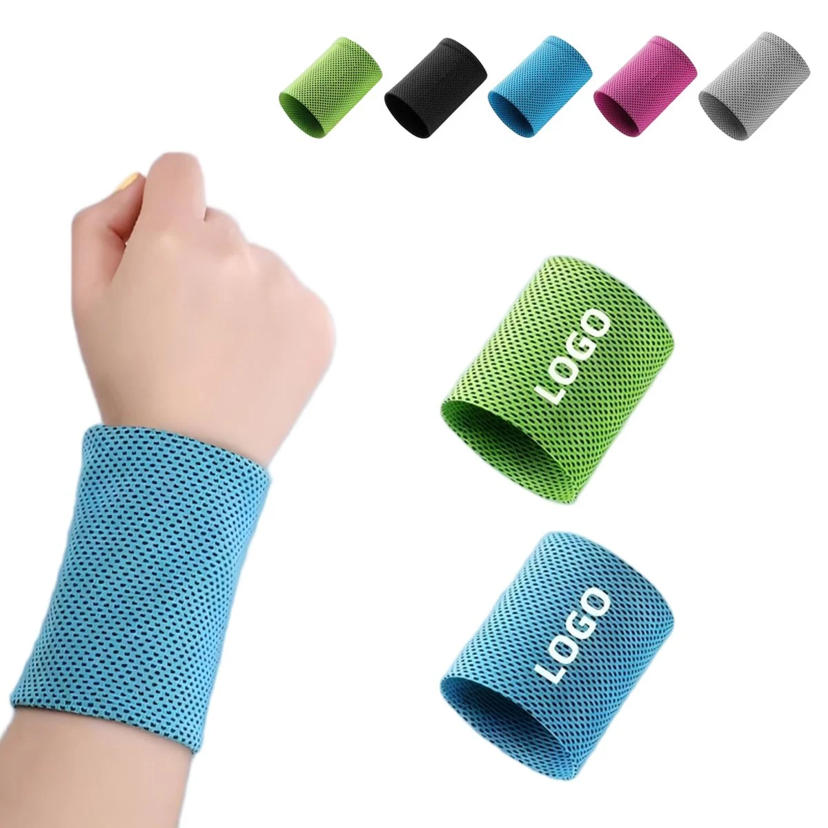 Summer Ice Silk Sports Absorbent Wristbands 1