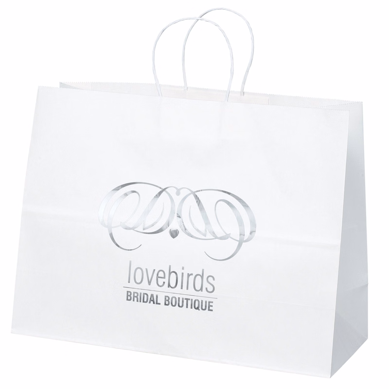 Vogue - White Shoppers - Foil Print